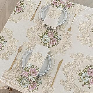 Mantel Jacquard Elegante Artesanal con Borlas para Comedor