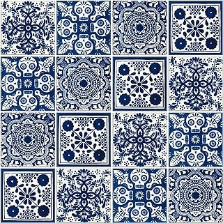 Azulejos Talavera azul y blanco pintados a mano set artesanal