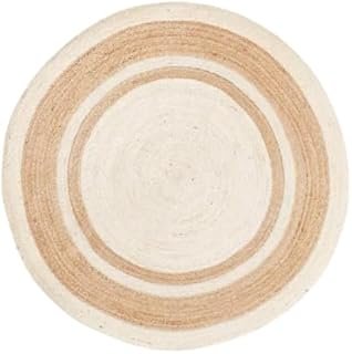 Alfombra redonda de yute tejida a mano grand