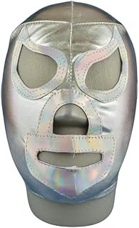 Máscara infantil plateada El Santo lucha libre mexicana artesanal