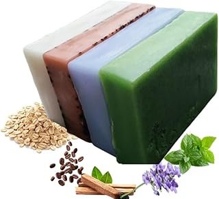 Jabones artesanales de avena menta lavanda y café