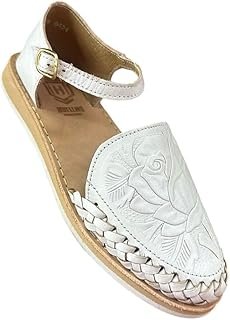 Huaraches Mexicanos Artesanales Sofia Blanco de Piel