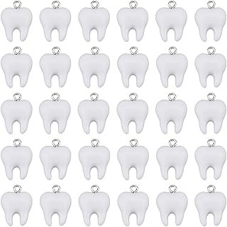 Dijes de resina con forma de dientes para joyería divertida
