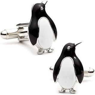 Gemelos artesanales para hombre con diseño de pingüino elegante