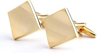 Gemelos artesanales con diseño de cuadro doblado en dorado