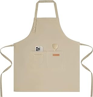 Delantal artesanal para arte y cocina con bolsillos prácticos