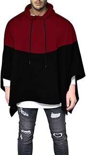 Poncho oversized artesanal con capucha para hombre