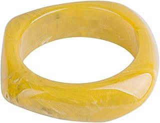 Pulsera ancha de resina estilo concha de tortuga artesanal