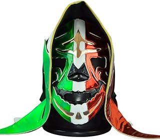 Máscara Parka calavera tricolor de lucha mexicana artesanal