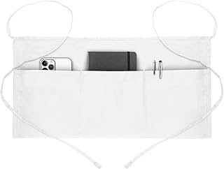 Delantal artesanal con bolsillos y pañuelo para servicio