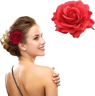 Broche de Rosa Roja Artesanal para Cabello de Boda