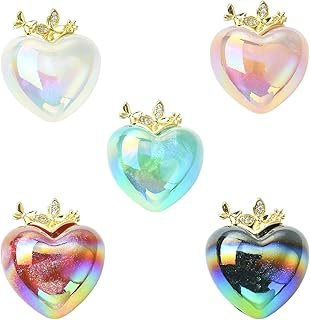 Colgantes de resina 3D en forma de corazón con brillo