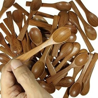 Cucharas pequeñas de madera artesanal para cocina y mesa
