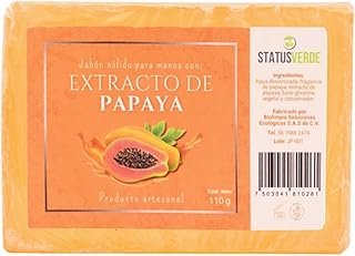 Jabón artesanal de papaya aclarante y suave para la piel