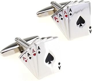 Gemelos artesanales para hombre con diseño de baraja original