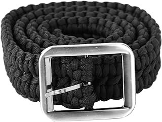 Cinturón de paracord artesanal con hebilla metálica de supervivencia