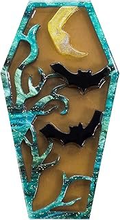 Collar largo de resina acrílica con diseño moderno artesanal