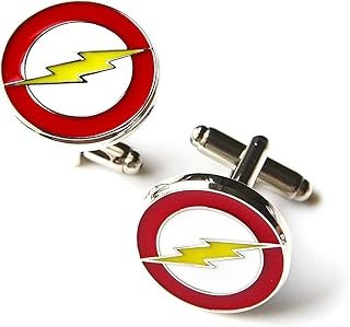 Gemelos artesanales con diseño de superhéroe Flash