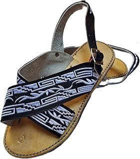 Huarache Mexicano Artesanal Bordado con Suela de Llanta
