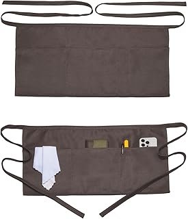 Delantal corto artesanal con múltiples bolsillos funcionales