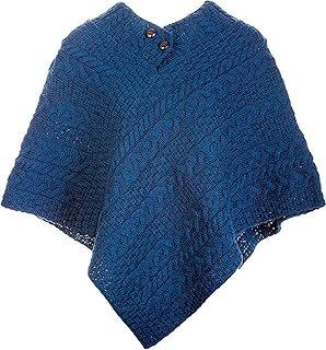 Poncho irlandés artesanal de lana para mujer estilo clásico