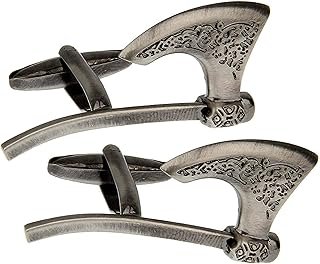 Gemelos artesanales vikingos con figura de hacha estilo Thot Ra