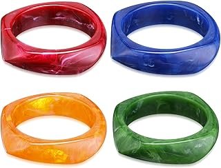 Pulseras cuadradas de resina acrílica colorida hechas a mano