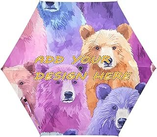 Paraguas artesanal UV 50+ oso colorido compacto