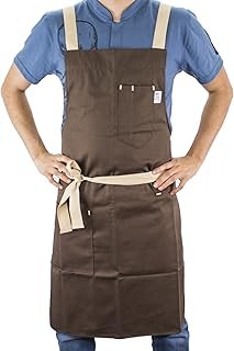 Mandil de chef artesanal de algodón para cocina y repostería