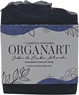 Jabón artesanal de carbón activado limpieza facial profunda