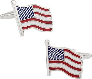 Gemelos artesanales con bandera estadounidense con caja de presentación