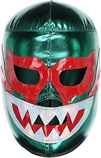 Máscara de lucha libre mexicana verde para adulto hecha a mano en México