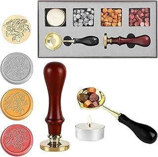 Kit artesanal de sellos de cera retro para regalo