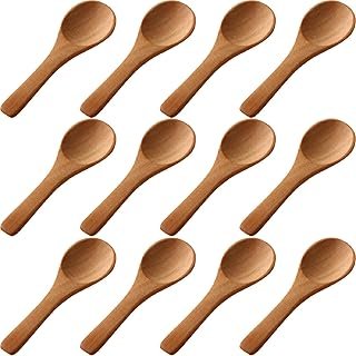 Mini cucharas de madera natural hechas a mano para tarros