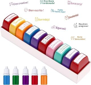 Sellos artesanales para maestros con tintas incluidas