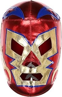 Máscara de lucha libre mexicana roja para adulto artesanal hecha en México