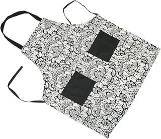 Delantal artesanal de algodón ajustable con bolsillos largos