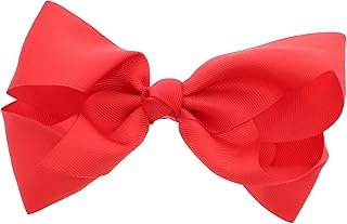 Clip de Moño de Grogrén Rojo Hecho a Mano para Mujer y Niña