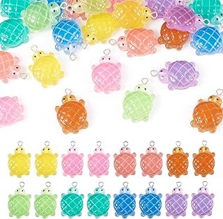 Dijes de tortuga en resina que brillan en la oscuridad