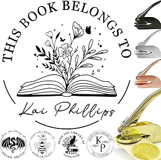Sello de relieve artesanal personalizado para libros