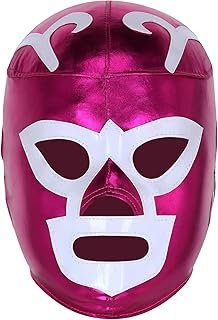 Máscara rosa de lucha libre mexicana artesanal para adulto