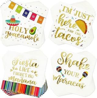Servilletas mexicanas artesanales para fiesta de tacos