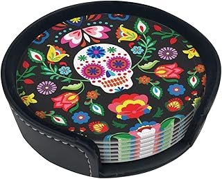 Posavasos artesanales de calavera mexicana set elegante