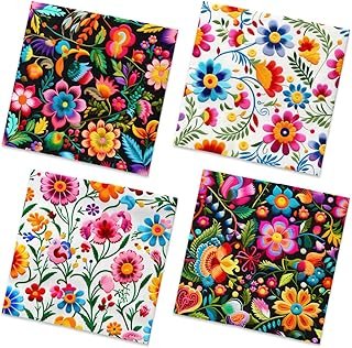 Servilletas florales mexicanas artesanales para Cinco de Mayo