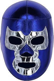 Máscara de lucha libre mexicana azul para adulto hecha a mano en México