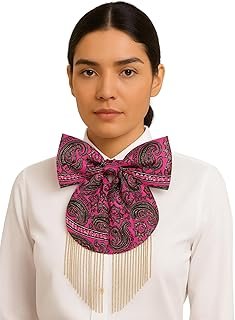 Moño Mexicano Estilo Charro Artesanal para Fiestas Patrias