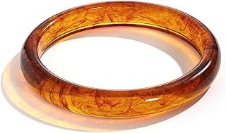 Pulsera de resina café estilo concha de tortuga artesanal