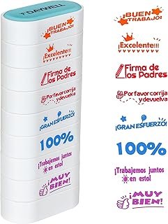 Sellos artesanales para maestros bilingües español e inglés