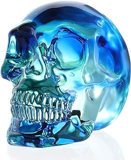 Calavera de cristal artesanal multicolor decoración premium