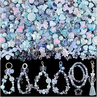 Abalorios acrílicos azules aesthetic para joyas artesanales